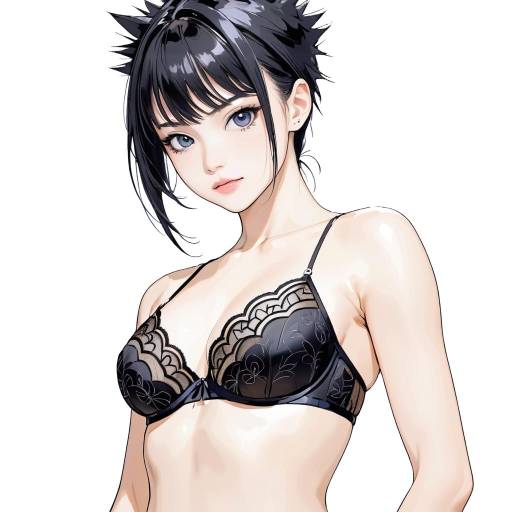 Energetic Woman in Delicate Lingerie Pose