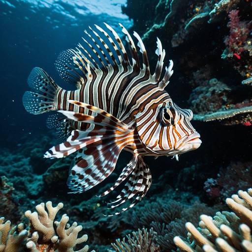 Close-up of Lionfish in Coral Reef