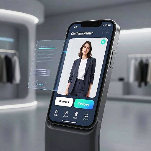 Futuristic Clothing Remover App UI