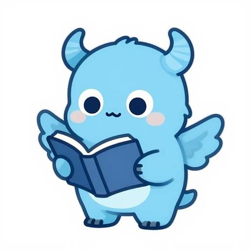 Cute Fluffy Blue Monster Logo