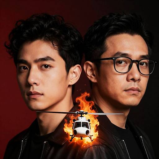 Intense Close-Up of Two Diverse Men