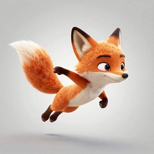 Flying Animated Fox Character