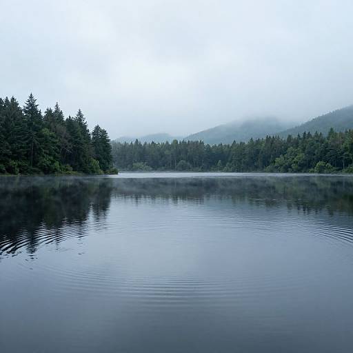 Rippling Footsteps on Serene Lake