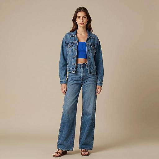 Casual Denim Ensemble Outdoor Portrait