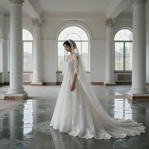 Ethereal Bride in Abandoned Hall