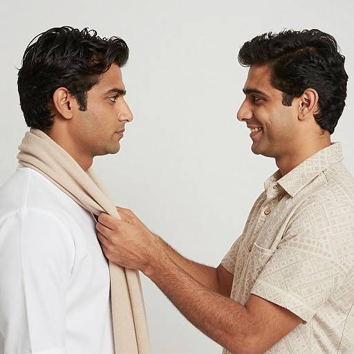 Portrait of Two Men with Contrasting Emotions