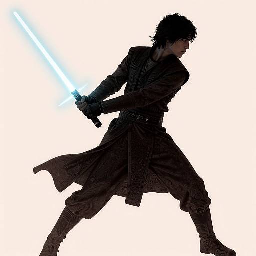 Hyper-Realistic Young Jedi Silhouette