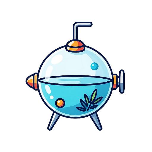 Glass Submarine Vector Wallpaper 8K