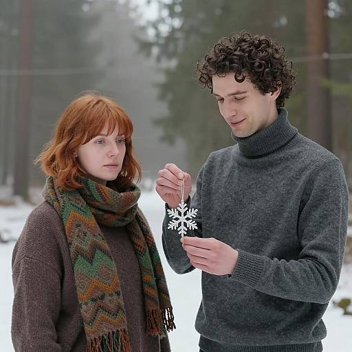 Couple in Foggy Forest Setting