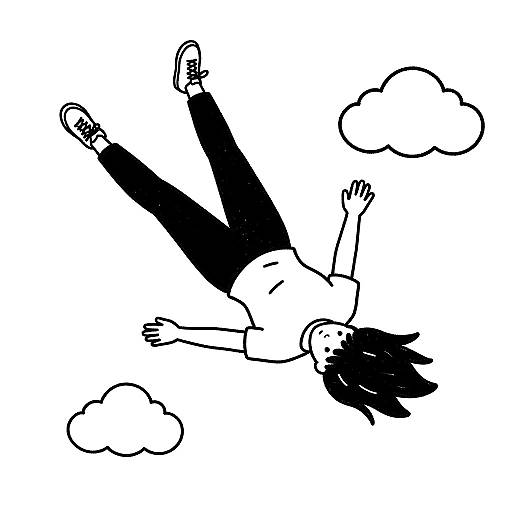 Minimalist Upside-Down Falling Figure