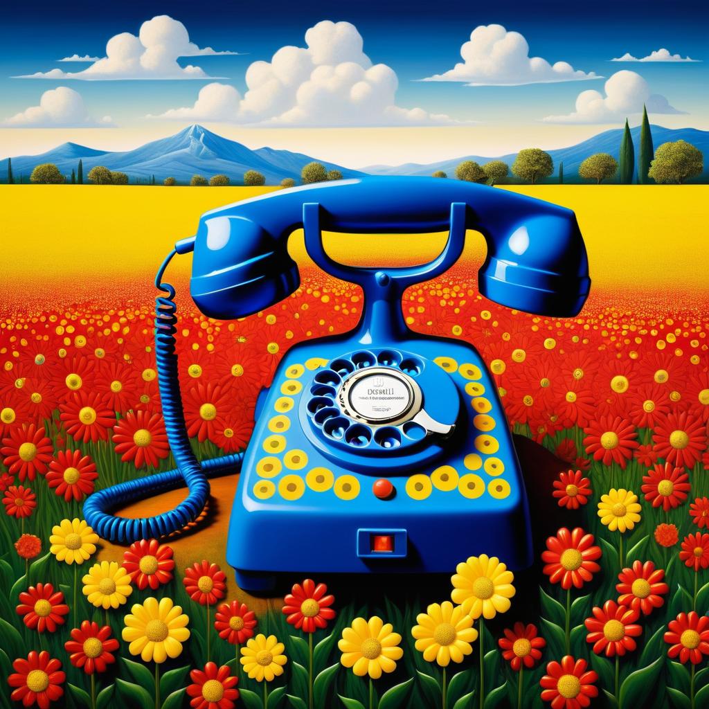 Surreal Telephone Flower Transformation Artwork