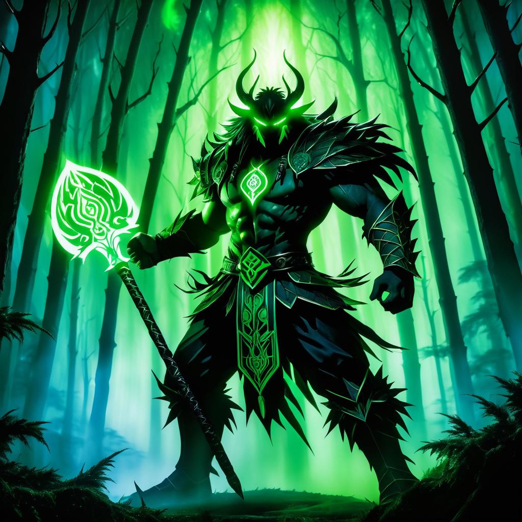 Fierce Beastmaster in a Mystical Forest