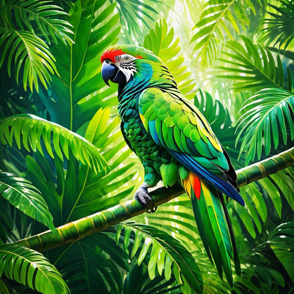 Vibrant Parrot in Tropical Rainforest