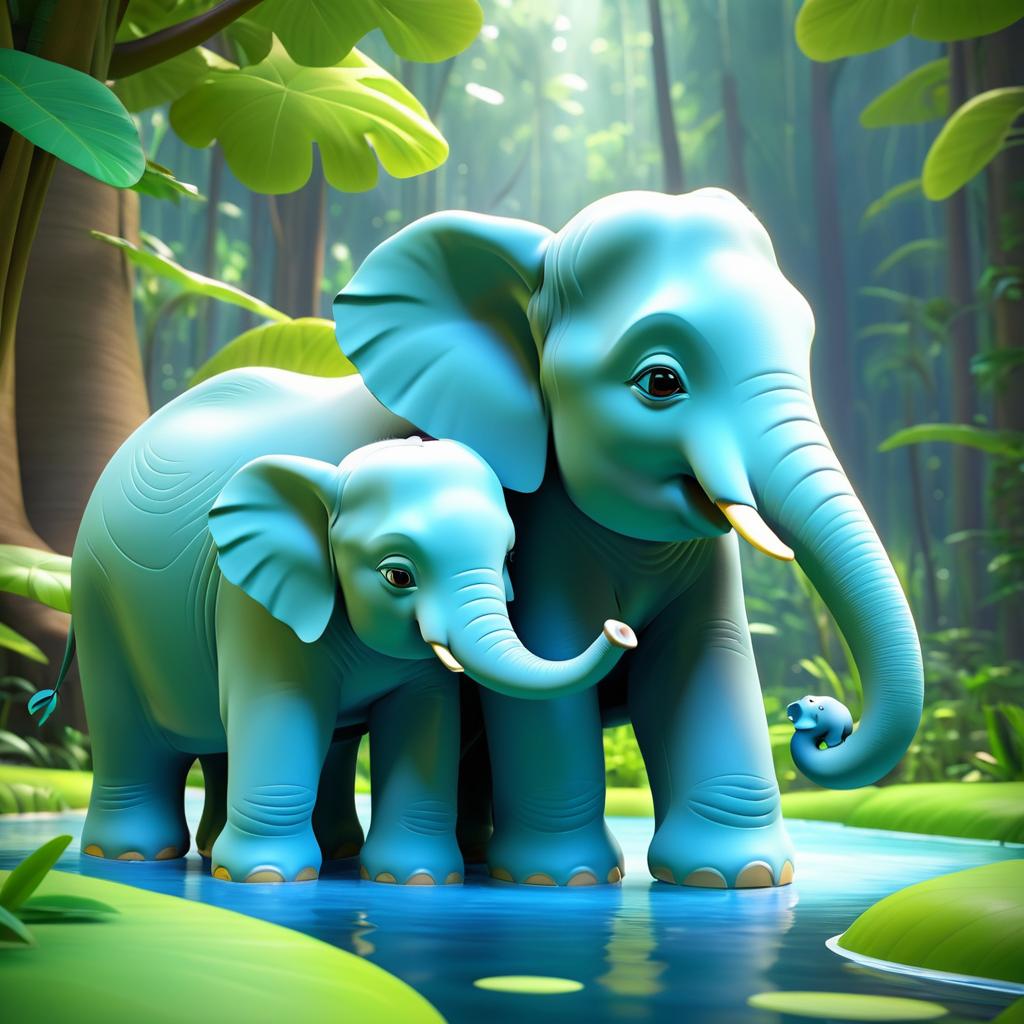 Tender Elephant Bonding in 3D Animation