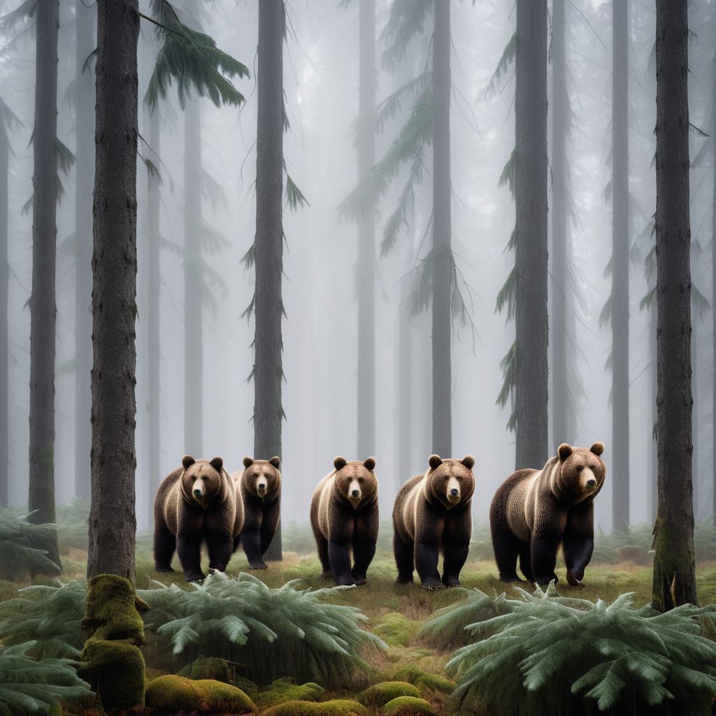 Bears in Fog: Nature Meets Art