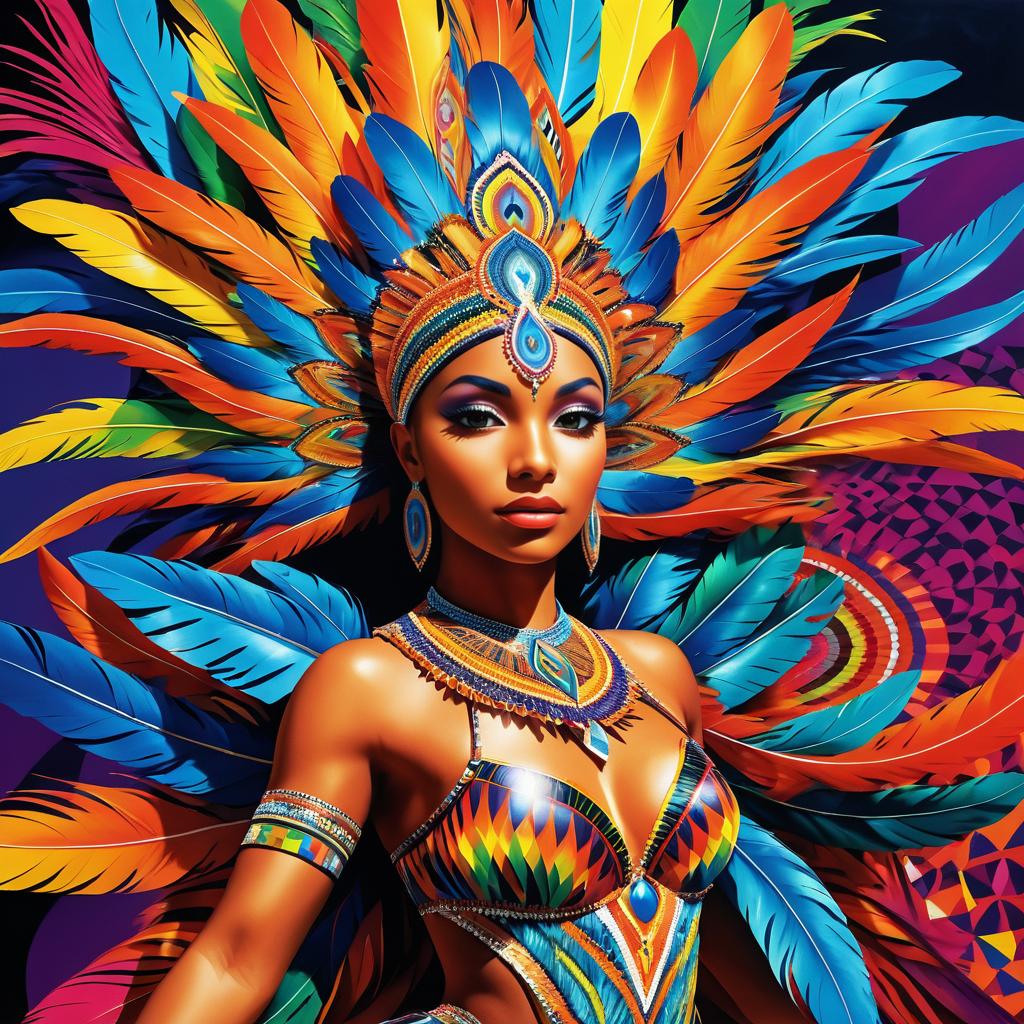 Vibrant Surrealism of Carnival Dancer