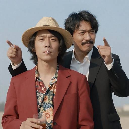 Playful Contrast: Two Stylish Men