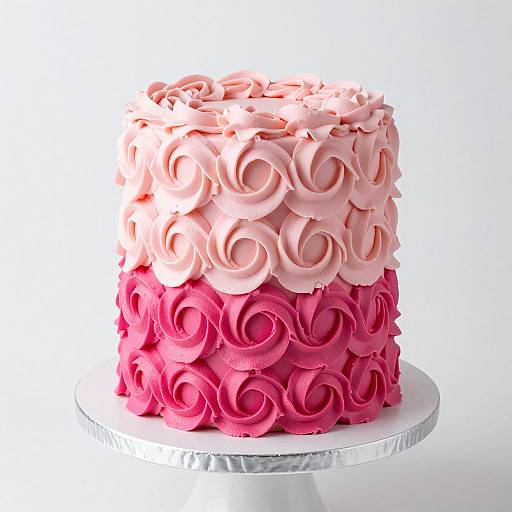 Pink Ombre Rosette Birthday Cake