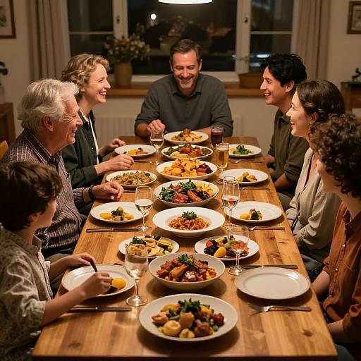 Warm Family Dining Celebration