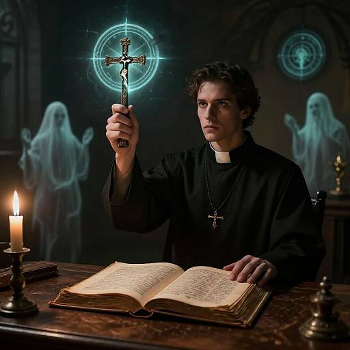 Dark Exorcism Ritual Scene