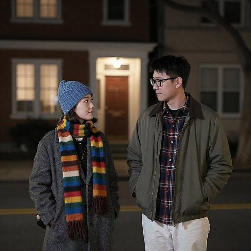 Nighttime Encounter on a Dark Street