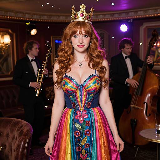 Vibrant Woman in Birthday Maxi Dress