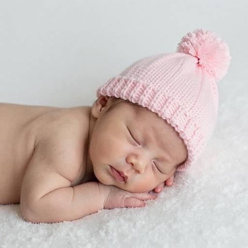 Peaceful Newborn Baby in Cozy Hat