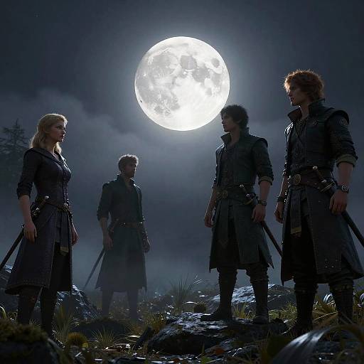 Surreal Moonlit Mist Environment