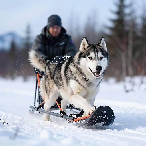 Cinematic Husky Sledding in Alaska