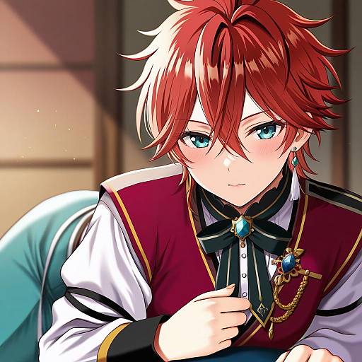 Illustration of Amagi rinne, ensemble stars! in the style of Seiru (prairie)