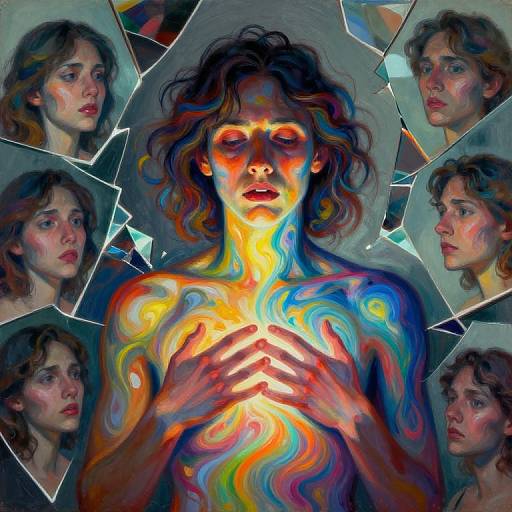 Emotional Portrait with Swirling Energies