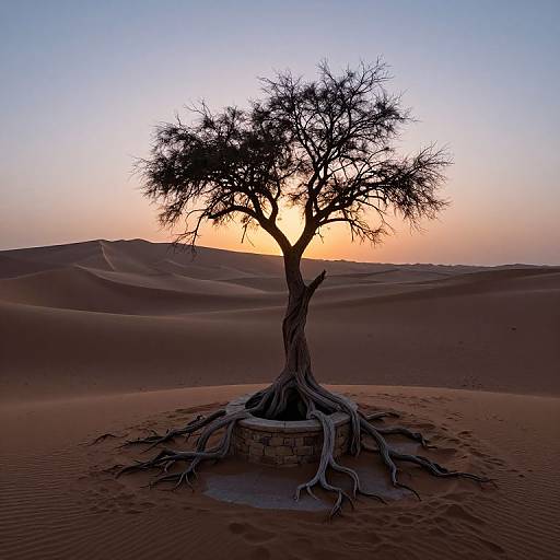 Magical Realism Twilight Desert Scene