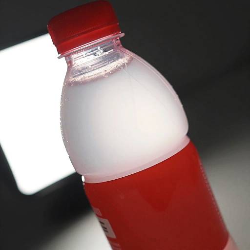 Close-Up of Red and White Plastic Bottle