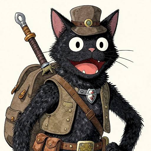 Anthropomorphic Cat Fantasy Adventurer