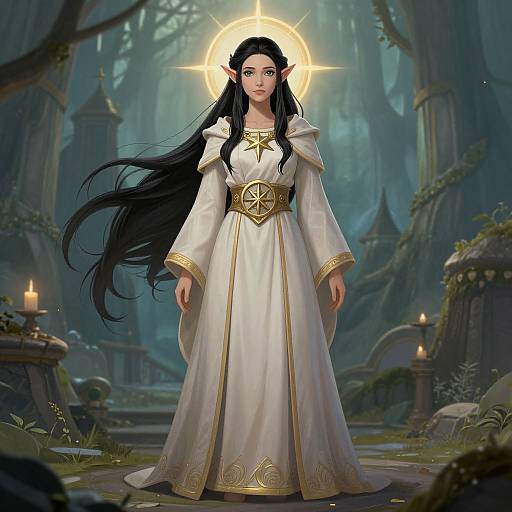 Elven Cleric in Holy Robes
