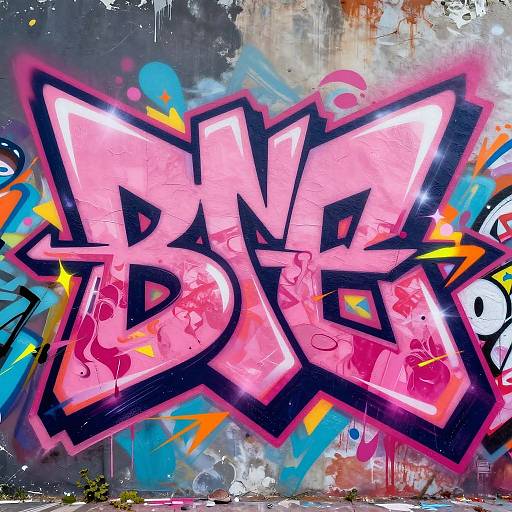 Vibrant Pink Graffiti Street Art