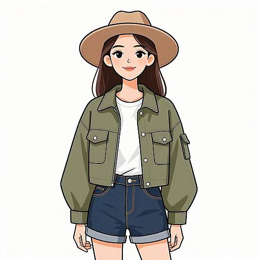 Smiling Woman in Casual Chic Outfit