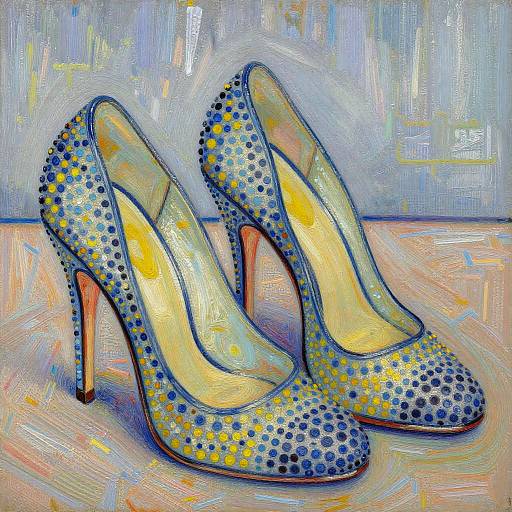 Pointillism High Heel Art
