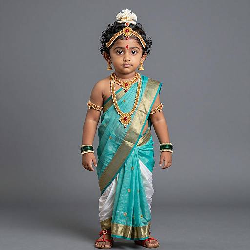 Photorealistic Toddler Radha Krishna Portrait