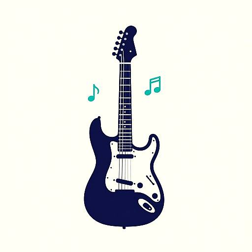 Minimalist Electric Guitar Flat Design