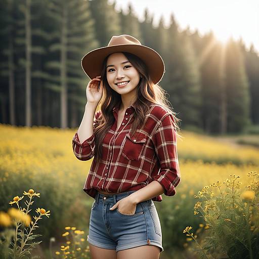 Sunny Outdoor Portrait of Young Woman
