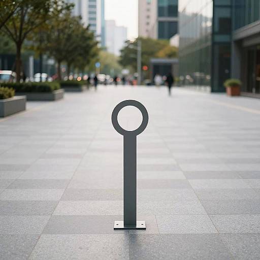 Minimalist Urban Symbol in Modern Plaza