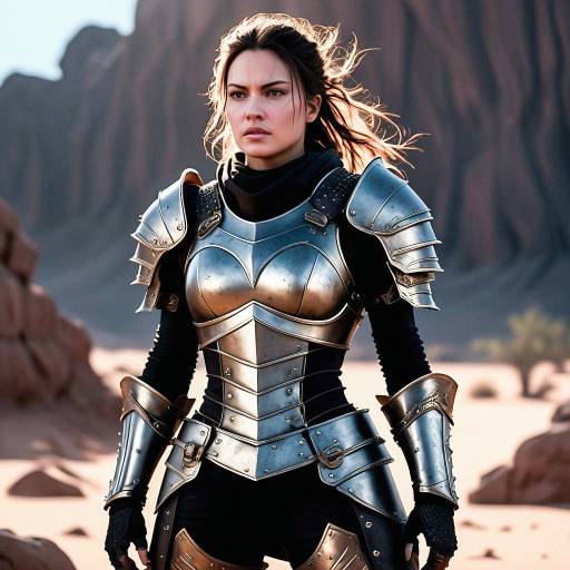 Fierce Warrior Princess on Desert Island