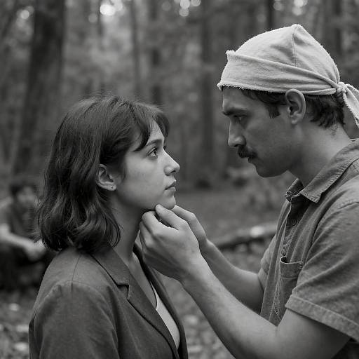 Intense Portrait in a Forest Setting