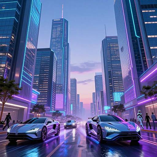 Futuristic Vectra Cityscape at Dusk