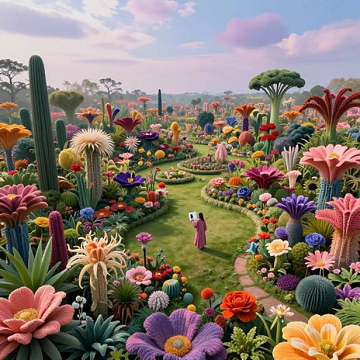 Surreal Dreamscape with Giant Flora