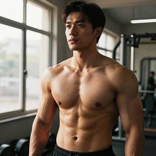 Fitness Model Portrait with Deltoids