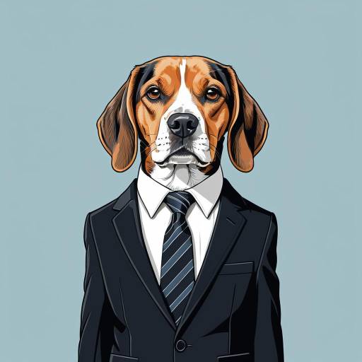 Beagle Dog in Business Suit Vector Art