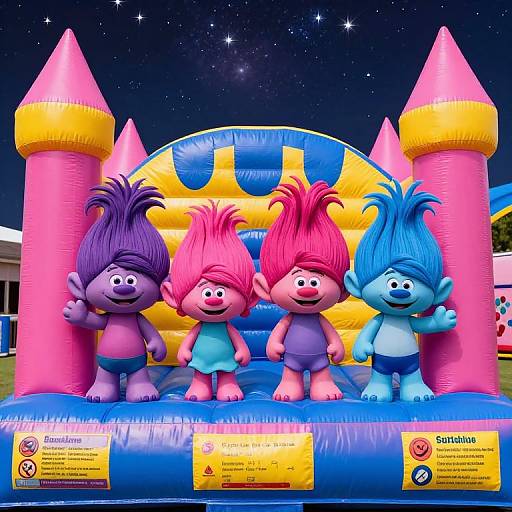 Colorful Trolls Inflatable Bouncy Castle