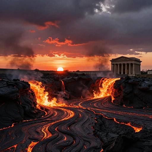 Neo-Classicism Lava Flow Sunset